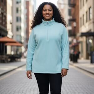 Eddie BauerWomen's Quarter Zip Pullover Ultra Soft Fleece Mock Neck Size XXL NWT